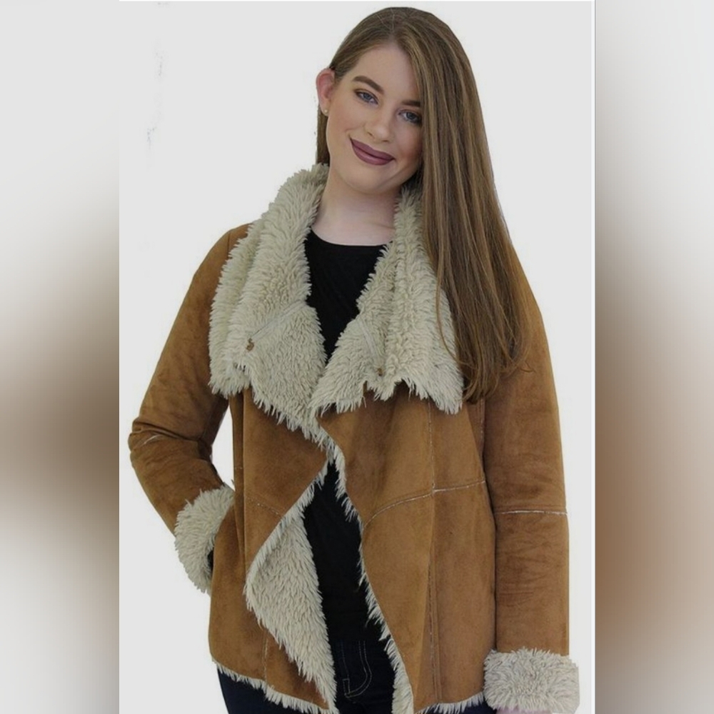 Moka Faux Fur Suede Jacket